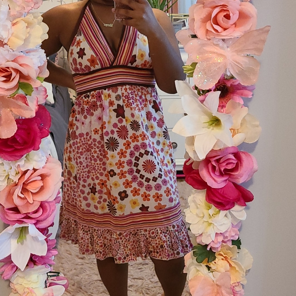 Floral halter top dress